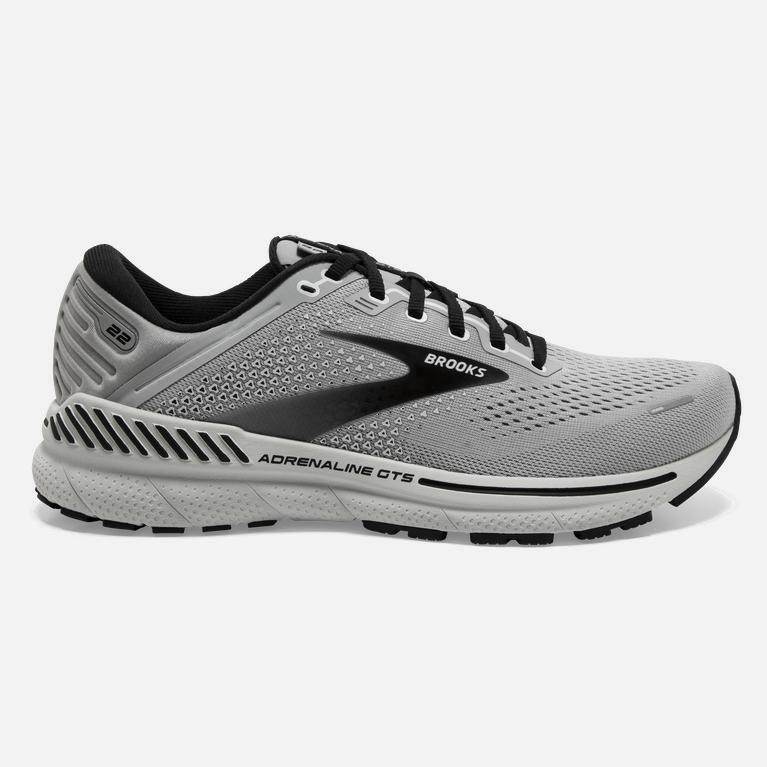 Pánske Brooks Adrenaline Gts 22 Supportive - Cestná Bežecká Obuv - Siva/Čierne (25678-AXZL)